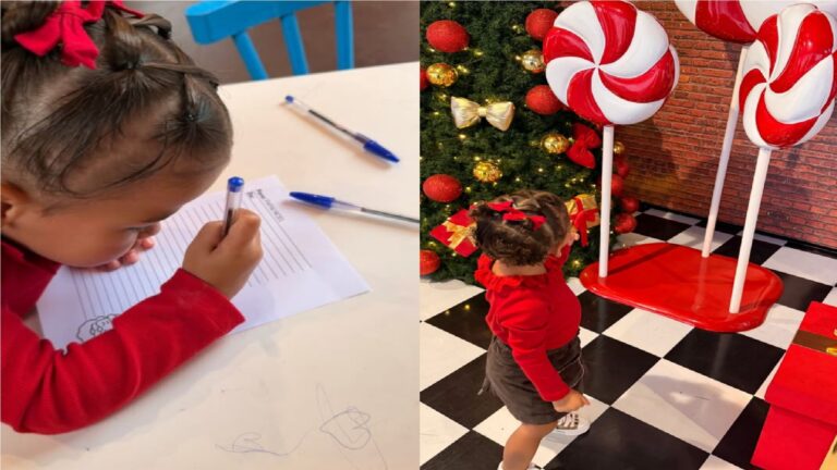 O que ela pediu? Mavie, filha de Neymar e Biancardi, encanta ao escrever sua primeira cartinha para o Papai Noel
