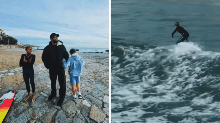 Pedro Scooby leva o filho de 13 anos para pegar ondas gigantes em Portugal
