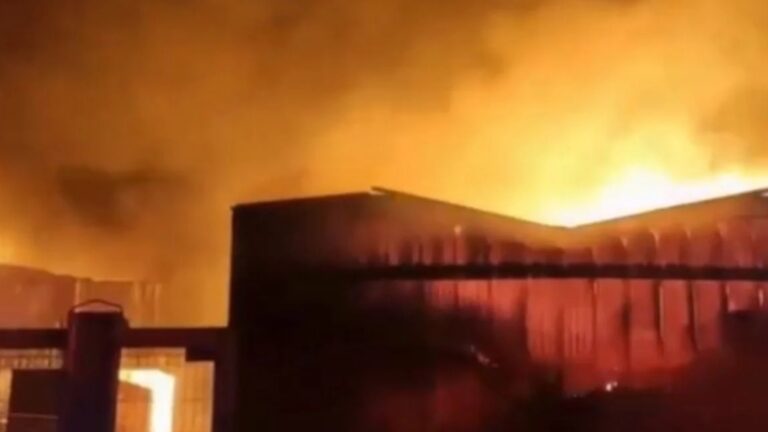 Mega incêndio transforma madrugada em caos e devasta fábrica de produtos pet no interior de SP
