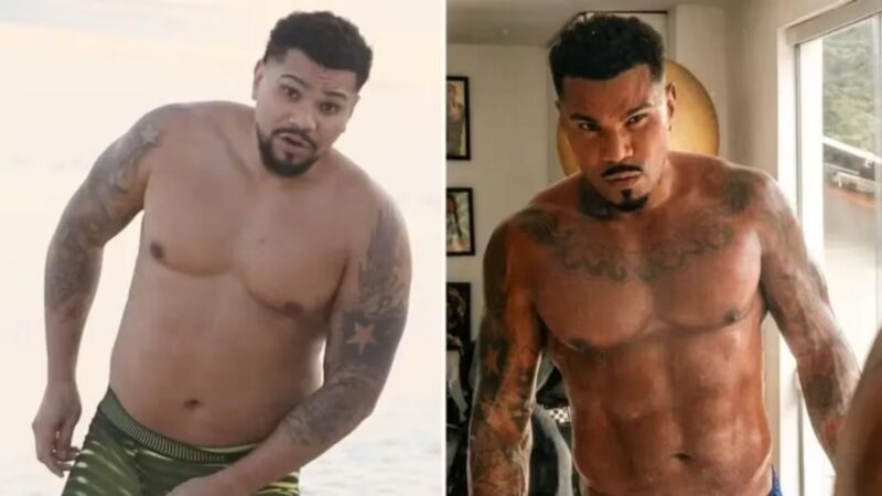 Antes e depois de Naldo Benny - Reprodução/Redes sociais