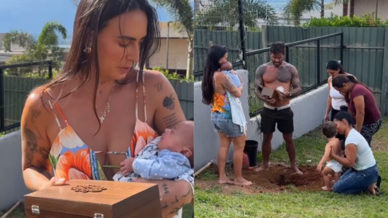 Clara Maia se despede do filho em cerimônia e revela destino de cinzas: ‘Impossível colocar em palavras a dor’