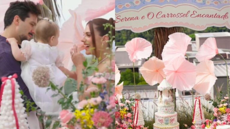 Luan Santana e Jade encantam com detalhes da festa de 1 ano de Serena; veja