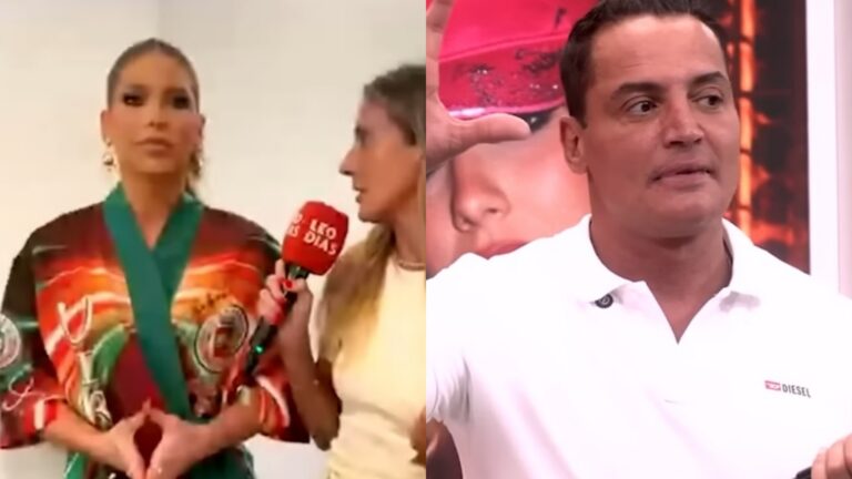 Virginia Fonseca rebate Leo Dias ao vivo ao ser questionada sobre casamento com Vini Jr.: ‘Errou feio’