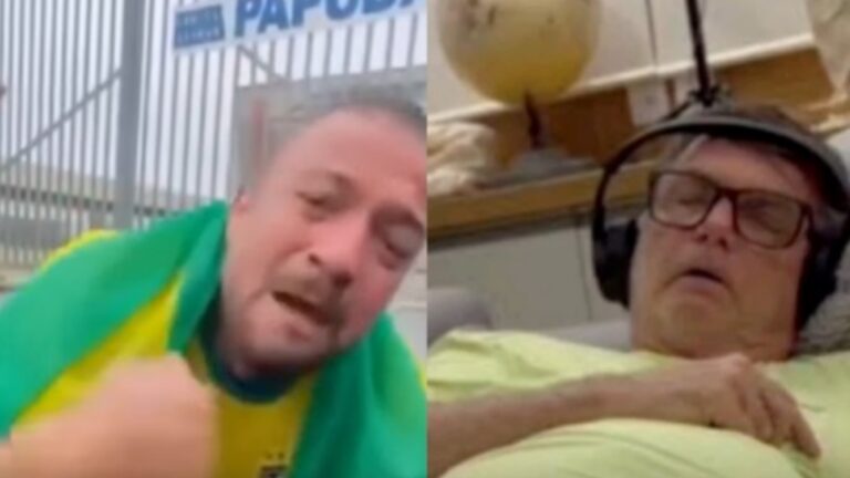VÍDEO: Homem se joga no chão e pede para que Jair Bolsonaro seja libertado