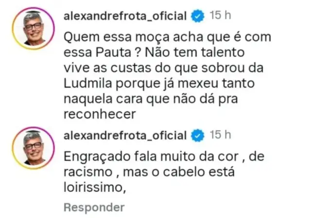 Alexandre Frota critica declaração de Brunna Gonçalves sobre racismo