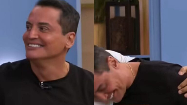 Leo Dias mostra namorado gato e dá beijão ao vivo no ‘Melhor da Tarde’