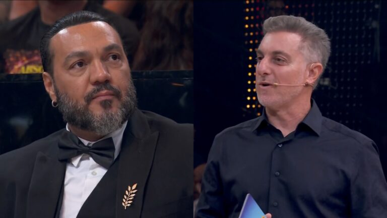 Luciano Huck pega Belo de surpresa ao falar de Viviane Araújo no Domingão: ‘Sabia que ia fazer isso’