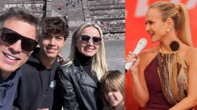 FamÃlia de Faustão e sua esposa, a apresentadora Anne Lottermann, em selfie com os filhos em Teotihuacan, México.