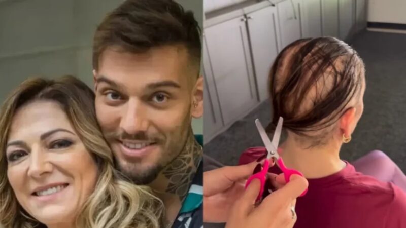 Mãe de Lucas Lucco choca ao revelar evolução dos cabelos após raspar a cabeça por doença