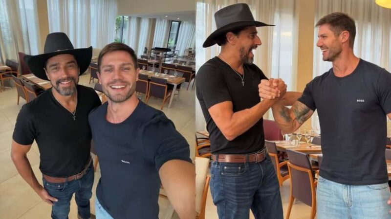 Jonas Sulzbach e Alberto Cowboy se reencontram após eliminação do ‘BBB 26’