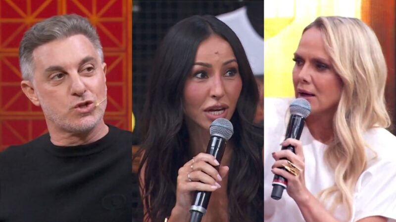 Sabrina Sato cria saia justa com Luciano Huck e Eliana no Domingão: ‘Era seu ex’