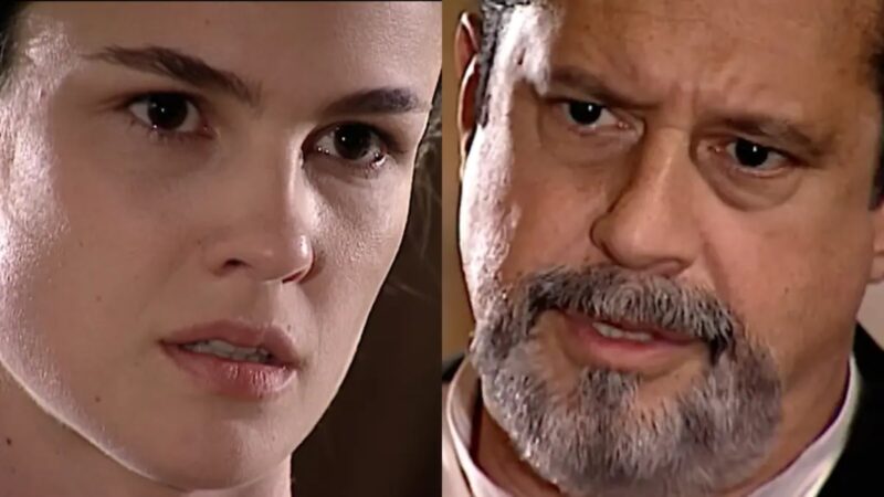 Rosana (Carolina Kasting) e Gumercindo (Antonio Fagundes) em 'Terra Nostra'