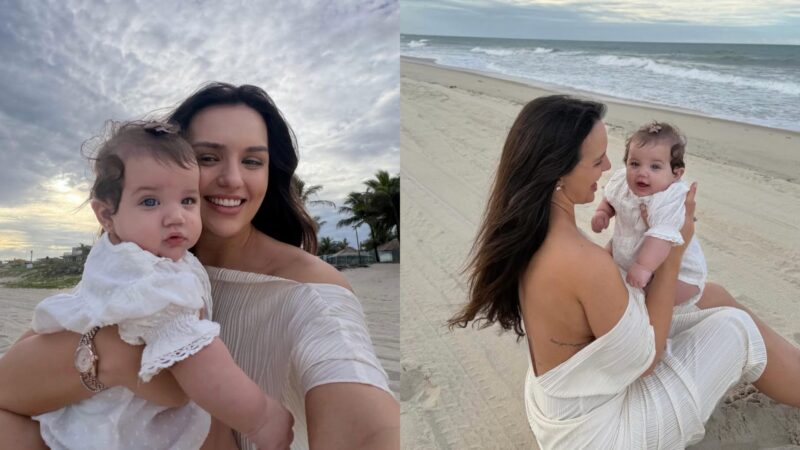 Rafa Kalimann desembarca no Ceará com Zuza e encanta com fotos na praia: ‘Sorrisão’
