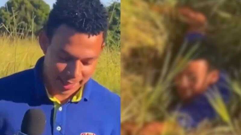 Público se assusta ao ver repórter despencar em buraco ao vivo; vídeo