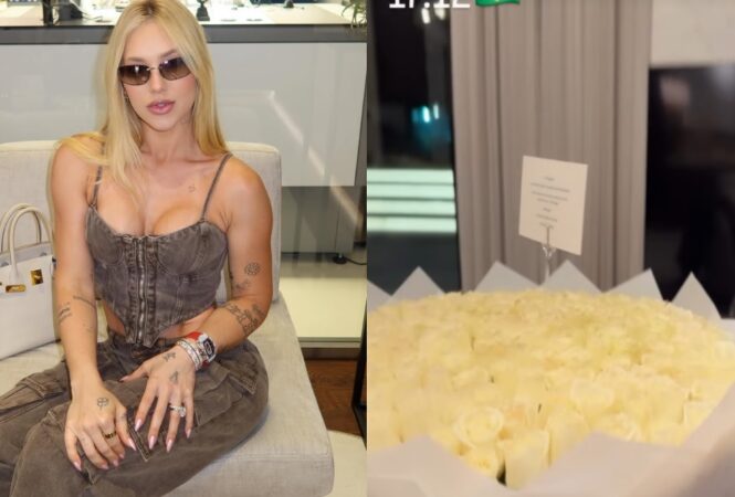 Fila andou? Web se choca ao ver que Virginia ganhou buquê de rosas: ‘Não creio’