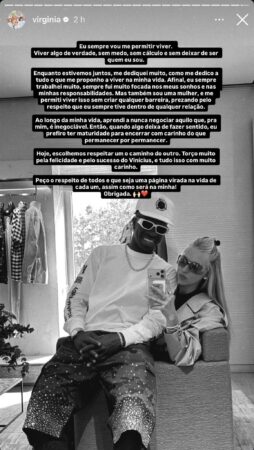 Influenciadora Virginia Fonseca anuncia fim do relacionamento com o jogador Vini Jr.