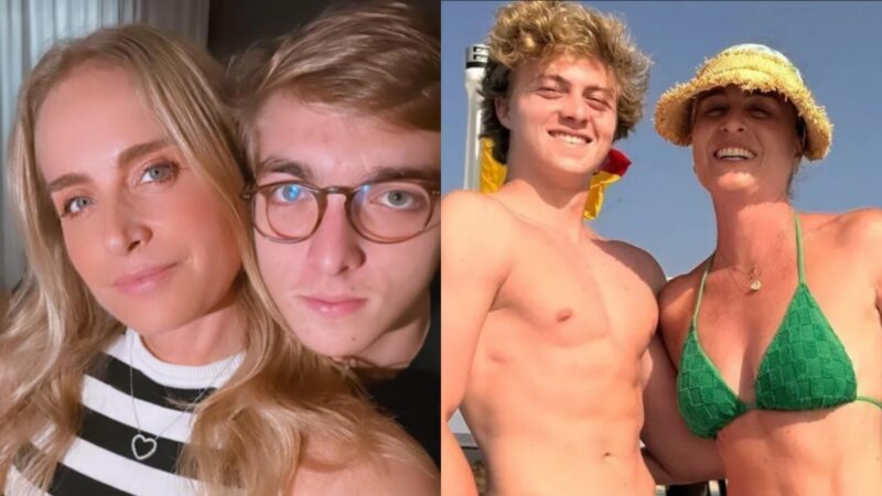 Angélica com os filhos, Joaquim e Benício