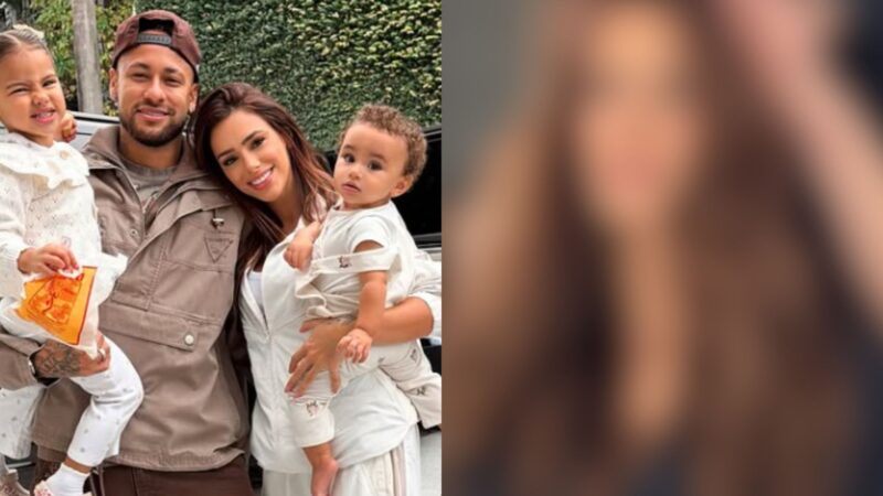 Bruna Biancardi com Neymar e filhas - Reprodução/Redes sociais