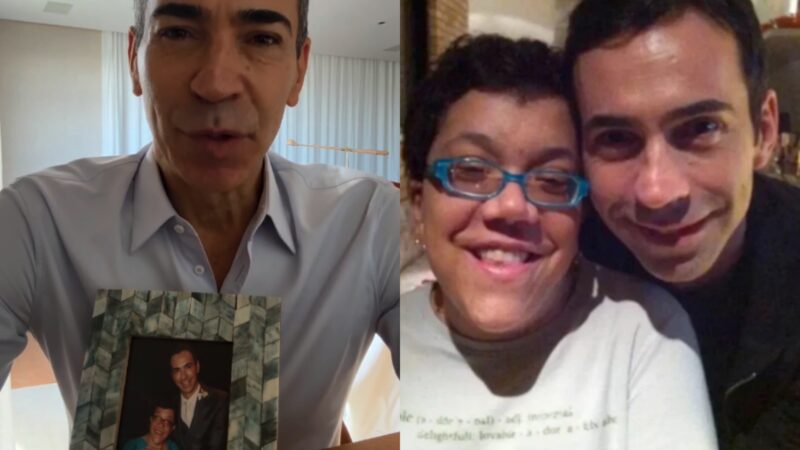 César Tralli e a irmã, Gabriela