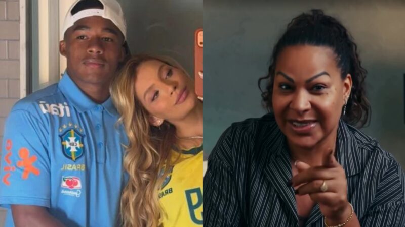 Endrick, Gabriely Miranda e a mãe do jogador, Cíntia Ramos