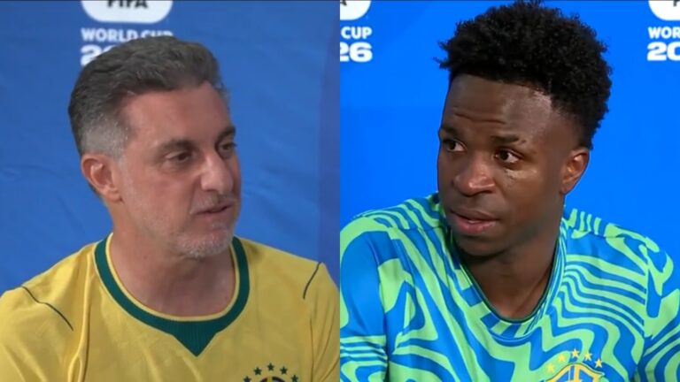 Solteiro? Luciano Huck pega Vini Jr. de surpresa durante entrevista no ‘Domingão’: ‘Impedido’
