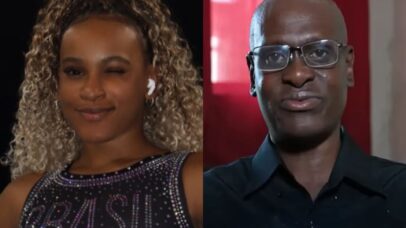 Rebeca Andrade e o pai - Reprodução/Redes sociais