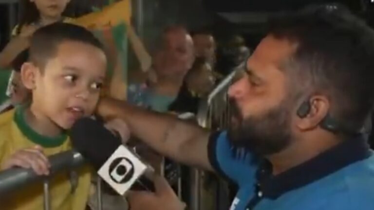 Menino choca repórter da Globo ao vivo ao falar sobre Neymar: ‘Só fica caindo’