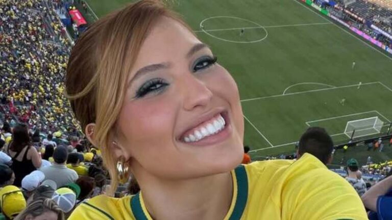 Saia de influenciadora em jogo do Brasil causa polêmica: ‘Que horror’
