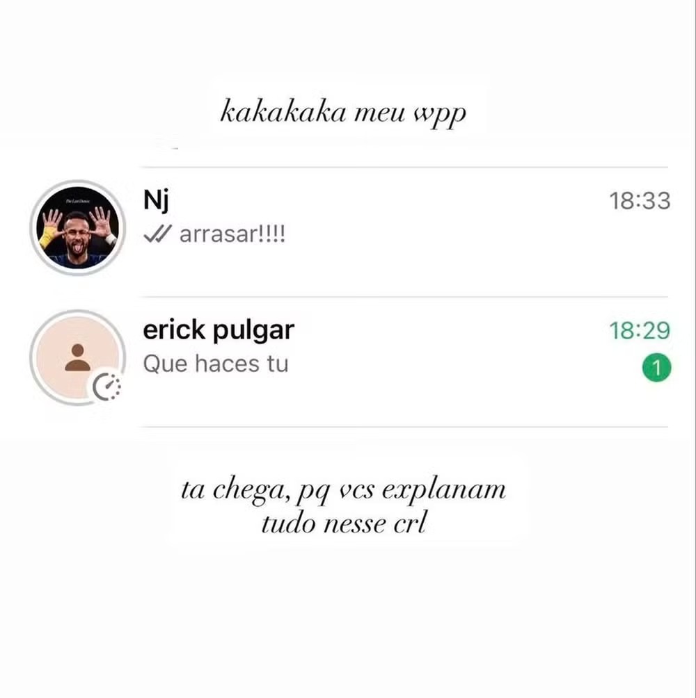 Manu Howlett mostra lista de contatos do wpp (Reprodução/Instagram)