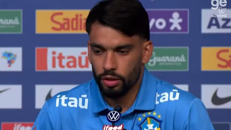 Lucas Paquetá em coletiva de imprensa - (Reprodução: Globo Esporte/Divulgação)