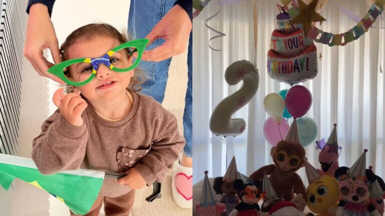Filha de Neymar e Amanda Kimberlly ganha festa de 2 anos e homenagem de avó: ‘Mesmo de longe’