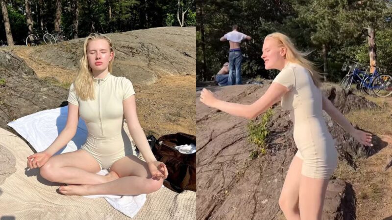 Modelo sueca imita pose de Haaland, viraliza e ganha reação de Mbappé - Reprodução/Instagram