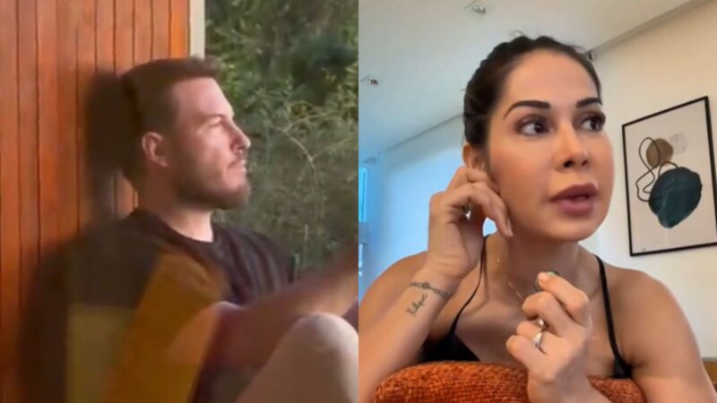 Thiago Nigro rebate Maíra Cardi após ter bebida jogada no lixo e surge na varanda: 'Guerra' - Reprodução/TikTok
