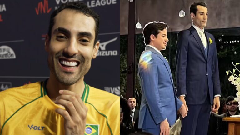 Douglas Souza, jogador da Seleção Brasileira de vôlei, se casa com Gabriel Campos