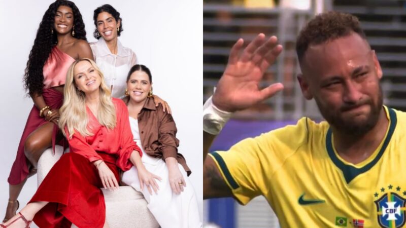 Eliana, Bela Gil, Erika Januza, Juliette e Tati Machado, apresentadoras do Saia Justa, e Neymar