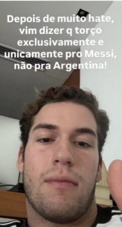 Filho de Murilo Benicio e Gio Antonelli se pronuncia após ser detonado por torcer para Argentina