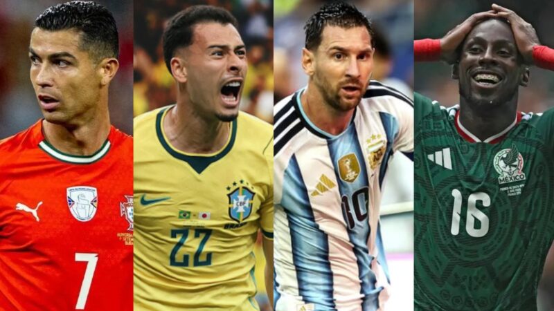 Jogadores Portugal, Brasil, Argentina e México - Reprodução/Fifa/AFP
