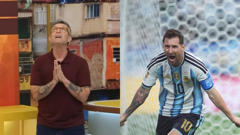 Craque Neto e Lionel Messi - Fotos: Band TV/Instagram
