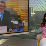 Sabina Simonato cai na risada após gafe de Hélter Duarte ao vivo na Globo