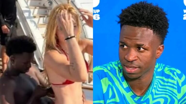 Virginia faz postagem após foto sentada em Vini Jr. e o jogador faz questão de deixar comentário