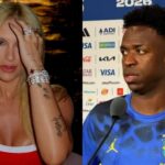 Vini Jr. não resiste e deixa comentário ao ver Virginia de vestido vermelho, curto e decotado