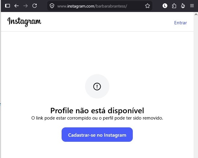 Namorada de Bárbara Brantes e Kauana Bilhar desativa perfil (Redes Sociais) 