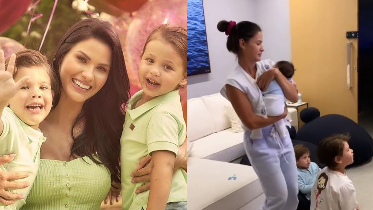 Titia babona! Andressa Suita faz sobrinho recém-nascido dormir e fãs cravam: “A cara do Gabriel e Samuel!”