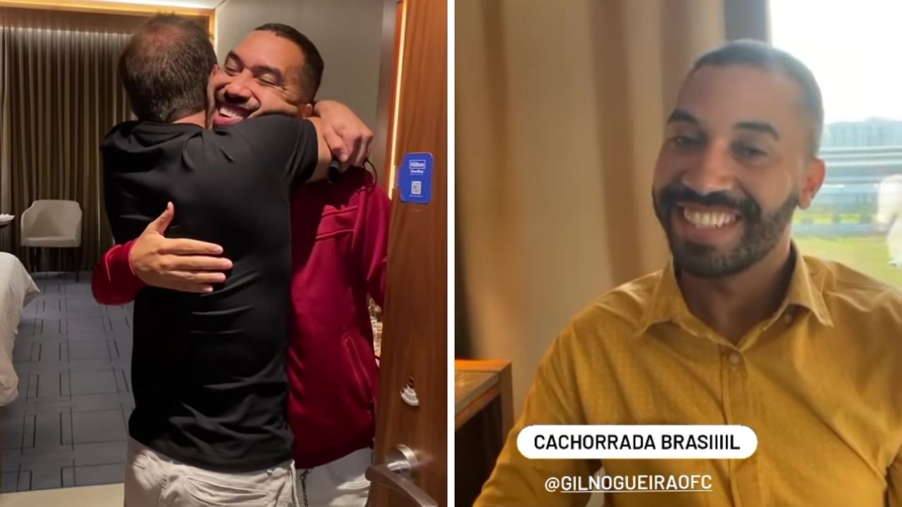 Fora do BBB21, Gilberto reencontra amigo de confinamento, relembra momentos e brinca: “Vou para o paredão”