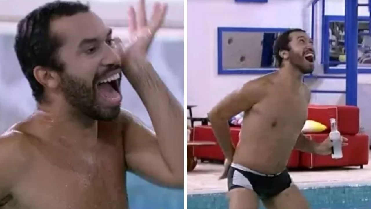 BBB21: Gilberto coloca sunga, pula na piscina e protagoniza cachorrada: “De qualquer maneira sou safado”