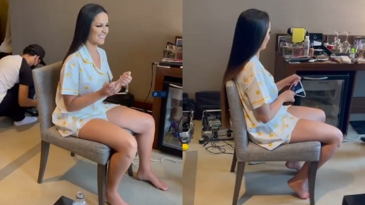 De pijama, Juliette tenta aprender a tocar triângulo, mas pede talheres: “Só sei no garfo e na faca”