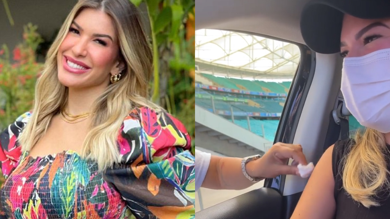 Gravidíssima, Lore Improta recebe vacina contra Covid-19 e celebra na web: “Viva a ciência”