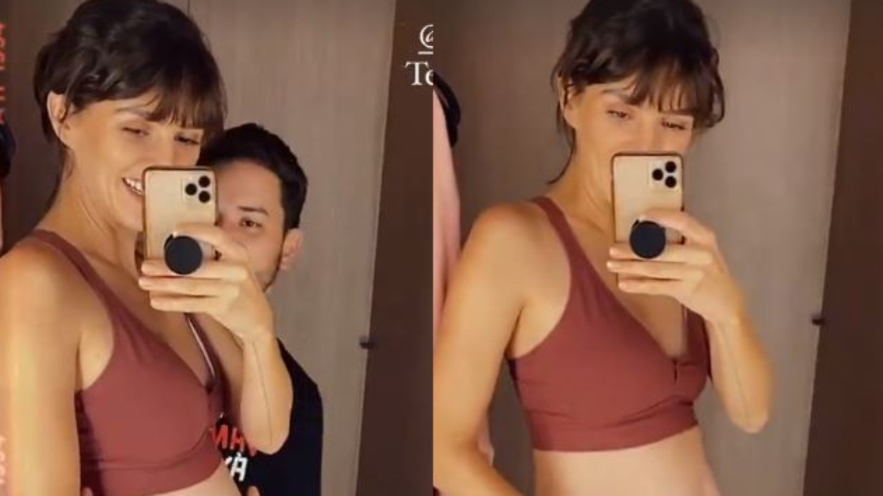 Na segunda gestação, Monica Benini é tietada por Junior Lima ao exibir barriguinha sem filtros: “Mamãe linda!”