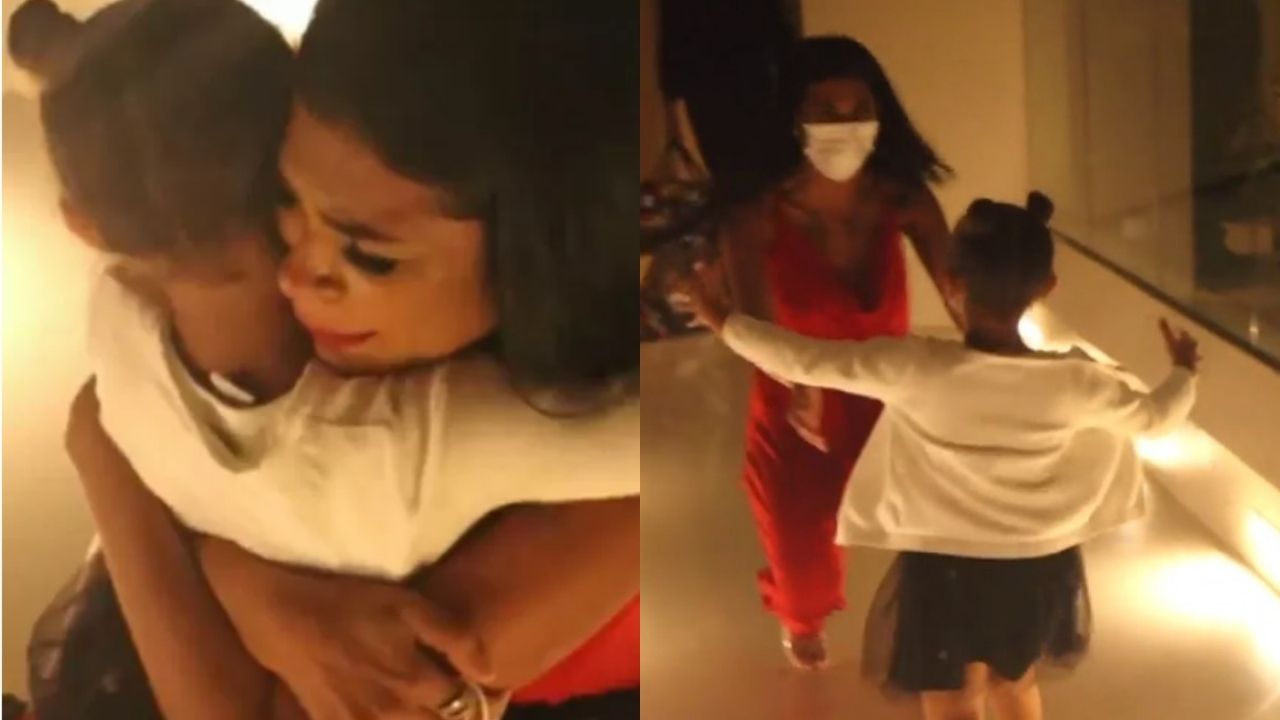 Emocionante! Pocah chora muito ao reencontrar a filha pela primeira vez após o BBB21: “Coisa mais linda”