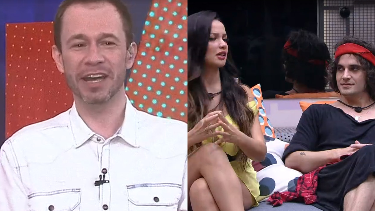 BBB21: Tiago Leifert flagra Juliette e Fiuk em clima ao vivo e provoca: “Mal casaram e já começaram a brigar”